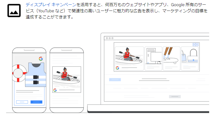 ディスプレイキャンペーンを作成する（Google広告ヘルプ）引用画面キャプチャ